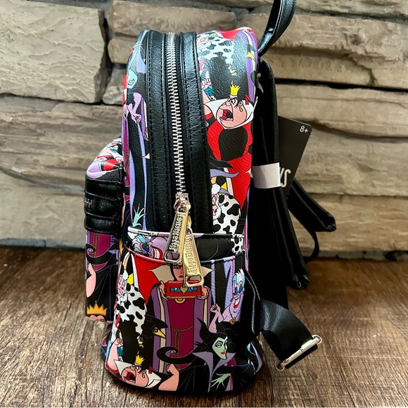 Loungefly Disney Villains All Over Mini Backpack NWT - Picture 5 of 8